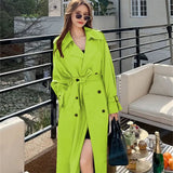 Women's Long-Term 2025 Spring And Autumn Black Korean Version Of Large-Size Small Man Popular British Wind Coat Over The Knee