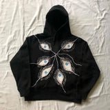 Demon Eye Series Cotton Hood 90S Vintage Printed T-Shirt