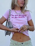 2022 Letter Print Y2K Crop Tops Women Aesthetics Cute Tops Slim Kawaii Short Sleeve O Neck Baby Woman T-shirts