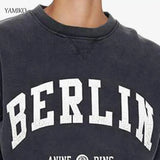 Fashion Women Sweatshirts Tops Autumn Vintage Faded Washed Letters Sweatshirts Long Sleeve O-Neck Pullover Tops Streetwear-Outfit
