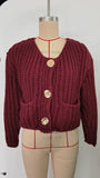 New autumn and winter 2024 women street fashion thick needle short cardigan coat-Outfit