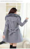 Autumn And Winter Large-Size Hairy Women's Coat Double Buckle Ebay Big Coat