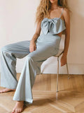 Design Set Women 2025 Spring New Sexy Lumbar Bow High-End Trousers Two Sets Of