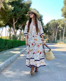 Print Cotton Maxi Dresses For Women 2021 Maternity Regular Loose Seaside Beach Vestidos Bohemian Long Dress