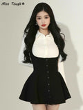 Sexy Party Dress Women Vintage Designer Chic Mini Dress Casual Korean Fashion High Waist Strap Dress Summer 2022