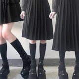 Skirts Women S-5XL Vintage Ins Young basic Leisure Korean All-match Autumn High Waist Chic Cozy Female JK Faldas