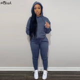 Streetwear 2 Two Piece Sets Womens Winter Outifits 2021 Sweatsuits For Women Long Sleeve Top Pants Skinny Matching