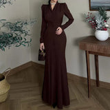 2025 New Fashion Pure Color Round-Neck Casual Knitted Wide Leg Trousers Two