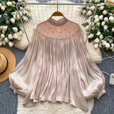 Retro-Necked Short-Sleeved Striped Knitted Dress Female Waist Temperament Thin A-Word