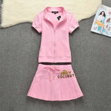 Hooded Cotton Tops and Mini Skirt Set Letter Patterned Tracksuit 2 piece set women Casual Sweat Suits for Girls