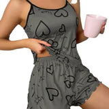 Summer New Fashion Women's Sling Shorts Home Clothes Two-Piece