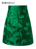 Solid Slim Skirt For Women High Waist Patchwork Appliques Floral Mini Skirts Female Summer Clothes Fashion New