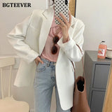 New Spring Autumn Loose Women Jacket Blazer Casual Notched Collar Long Sleeve Female Jackets 2021 Ladies Suit