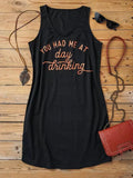 Had Me At Day Drinking Ripped Sleeveless Mini Dress Summer Skinny Sexy Dress Women V-Neck Sleeveless Casual Slim