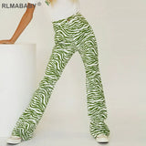 High Street Stripped Wide Leg Trousers Women Sexy Casual Loose High Waist Pants 2021 Autmn Winter Female Cotton