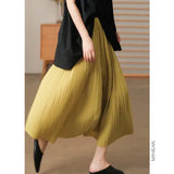 New 细细细细细 Art 褶皱 Fairy Hundred Folded Skirt Silk Slippery Pendant Half Body