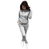 Autumn Winter 2 Piece Set Jogging Women Hoodies Pants Printed Sportswear Suits Jogging Femme Warm Girls Hoodie Sets