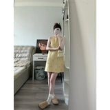 New Fashion Temperament With Thin Round Collar Sleeveless Vest Dress Women's