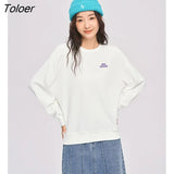 Women Sweatshirts 2022 Autumn Long Sleeve O Neck Loose Hoodies Letters Print Casual Streetwear
