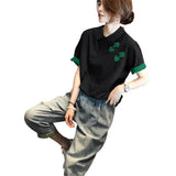 Buckle New Chinese Short-Sleeved T-Shirt Fashion Shows Lean Texture Summer 2023 New European Station-Outfit