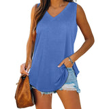 V-neck Sleeveless Pullover Solid Color Vest