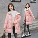 2021 New Hooded Long Parkas Women Winter Fashion Solid Thick Coats Elegant Basic Cotton Padded Winter Jacket