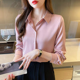 And Autumn 2025 New Advanced Sensational Anti-Floored Wrinkled-Faced Shirt For Women's French Leisure Career Commuting