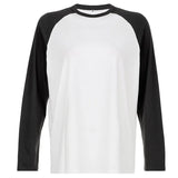 Patchwork T Shirt Knitted Harajuku Vintage Pullovers Casual Tee Women Long Sleeve O-neck Kawaii Solid Tops Spring