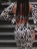 Square Collar Sexy Top and Skirt Outfits for Women Party Club Zebra Print 2 Piece Sets Slit Matching