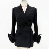 Star Fashion New Cuff Three-Dimensional Flower Decoration Double Buckle Repair Suit