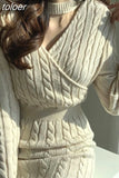 Split Sweater Woman Dress Winter Clothes Knitting Dresses for Women Autumn Warm Casual Pollover 2023 Solid Thick