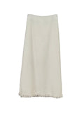 Xixi 2025 Autumn New Temperament Commuting Wool High-Waisted Skirt Grinding Haired Crooked Pencil Skirt