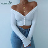 SUCHCUTE Knitting Women Cardigan V-Neck Elegant Streetwear Shirts Modis Autumn Winter 2020 Korean Style Casual Female Crop