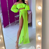 Cover-ups Set See-through Long Sleeve Crop Tops and Cover Up Skirts Two Piece Women Mesh Sheer Swimwear Beach Dress