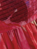 Holiday Tie-dye Flower Print Slash Collar Ruched Chest Mini Sling Dress Sexy Low Back Backless Robe BOHO Summer Vestido-Outfit