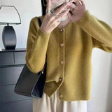 Soft Waxy Style Sweater Cardigan Girl 2024 Autumn And Winter Lazy Wind High-Level Knitted Jacket Chic Jacket-Outfit