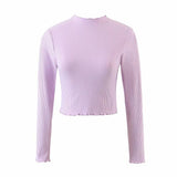 spring and autumn women's clothing new simple temperament goddess solid color round neck long sleeve
