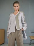 Fashion Street Trend Style Thairy Jacket 2025 Summer New Splicing Irregular Temperament Design Style