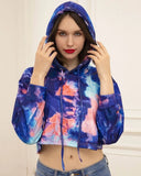 Street Style Tie Dye Hoodie Crop