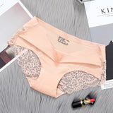 Luxury Sexy Lace Panties Soft Women Seamless Underwear Silk Splice Breathable Intimate Brief and XXL Plus Size
