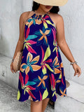 Plus-Size Women's Print Sling Ion Z Sleeveless