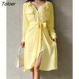 2 Piece Outfits Elegant Women Chic Temperament Casual Shirt Wrap Loose Mini dress Street Midi Skirt Mujer Femme Slim