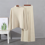 Elegant Knitted Sweater Skirt Suits Women Soft Sexy Female Sets 2 Pieces Slim Fit Skirt and Loose Tops Ladies