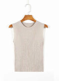casual black summer sweater women sleeveless chic women grey blue green pullover