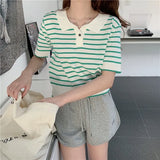 T-Shirts For Summer POLO Shirts 2025 New Thin Ice Silk Knitted Loose Short-Sleeved Thin