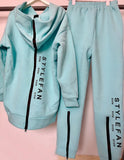 Free Shipping Casual Zipper Letter Hoodie Sweater Set Women's Pullover Sweater & Pants 2-Piece Loose Sportswear Set 2022