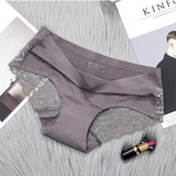 Luxury Sexy Lace Panties Soft Women Seamless Underwear Silk Splice Breathable Intimate Brief and XXL Plus Size
