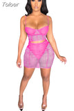 Sexy Two Piece Set Women Skirt Clubwear Black Sheer Mesh Bodycon Mini Dress Sets Rave Wear Wholesale Items