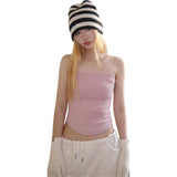Summer New Women's Fashion Trend Pure Color Street Hot Girl With Chest Vest Outside The Top