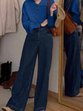 Blue Collar Long-Sleeved Knitted Bottom Shirt Women's Autumn And Winter Loose Short Sweater With Temperament Small
